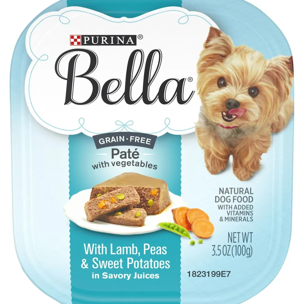 Purina Bella Grain-Free Lamb Peas and Sweet Potato Pate Wet Dog Food Trays - 3.5 Oz - Case of 12