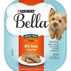 Purina Bella Grain-Free Turkey in Savory Juices Pate Small-Breed Adult Wet Dog Food Trays - 3.5 Oz - Case of 12