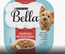 Purina Bella Prime Rib Beef Morsals in Sauce Wet Dog Food Trays - 3.5 Oz - Case of 12