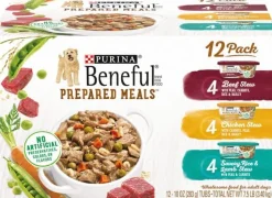 Purina Beneful Chopped Blends Beef Chicken and Lamb Wet Dog Food Trays - Variety Pack - 10 Oz - 12 Count