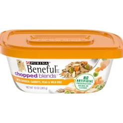 Purina Beneful Prepared Meals Chopped Blends Chicken Carrots and Peas Wet Dog Food Trays - 10 Oz - Case of 8