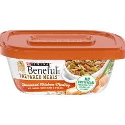Purina Beneful Prepared Meals Simmered Chicken with Carrots Beans and Rice Wet Dog Food Trays - 10 Oz - Case of 8
