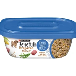 Purina Beneful Prepared Meals Medley's Roasted Turkey with Sweet Potato Peas Barley and Rice Wet Dog Food Trays - 10 Oz - Case of 8