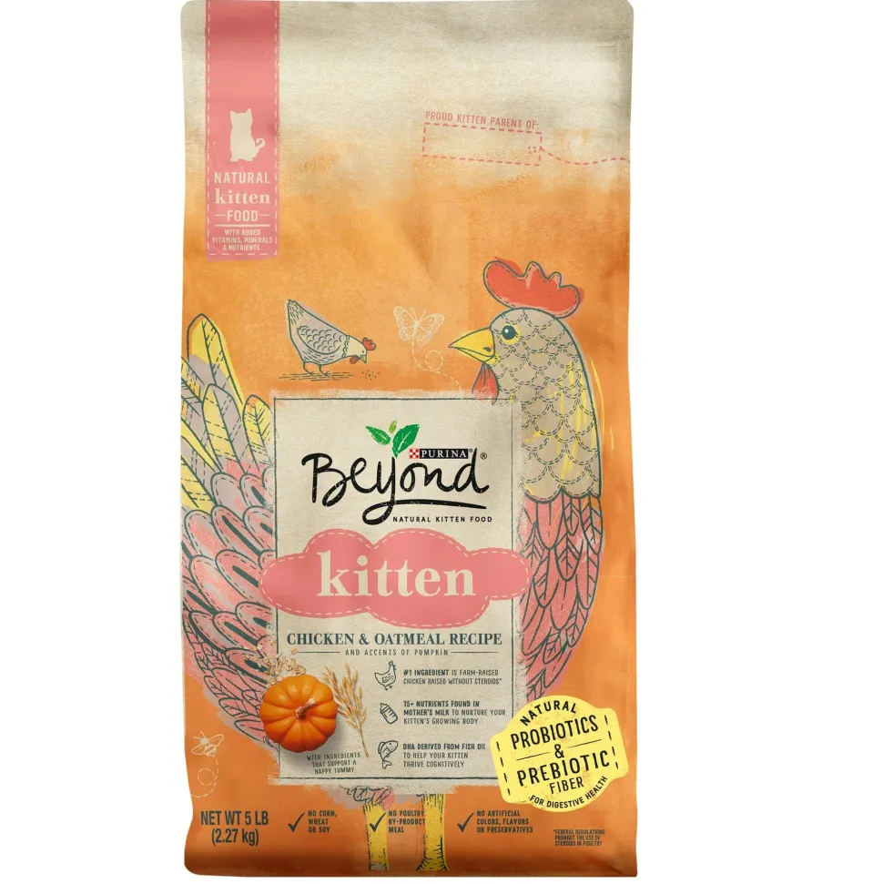 Purina Beyond Chicken and Oatmeal with Pumpkin Kitten Formula Dry Cat Food - 5 Lbs - Case of 4