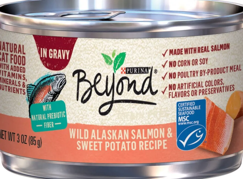 Purina Beyond Grain-Free Wild Alaskan Salmon & Sweet Potato Recipe in Gravy Canned Cat Food