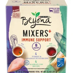 Purina Beyond Mixers+ Immune Support Turkey Duck and Cod Wet Cat Food and Topper Pouch - Variety Pack - 1.55 Oz - Case of 8 - 2 Pack