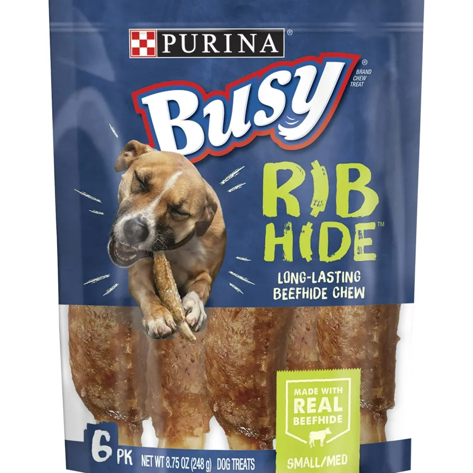 Purina Busy Bone Jerky Wraps Ribhide Rawhide Dog Treats - 8.75 Oz - Case of 5