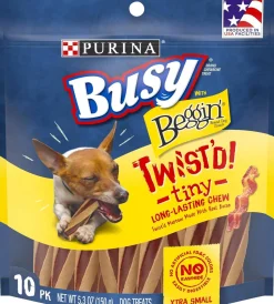 Purina Busy Bone with Beggin' Twist'd Bacon Flavor Chewy Dog Treats - Tiny - 5.3 Oz - Case of 6