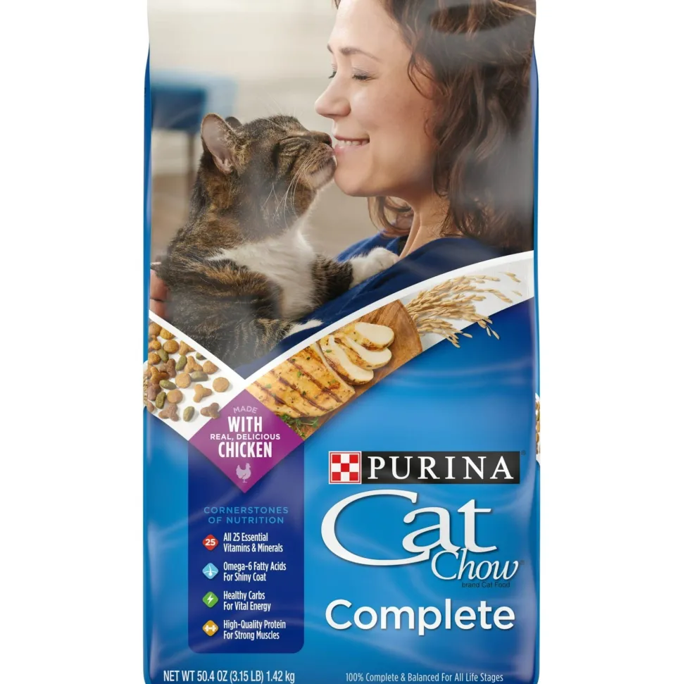 Purina Cat Chow Complete with Chicken Adult Dry Cat Food - 3.15 Lbs - Case of 4