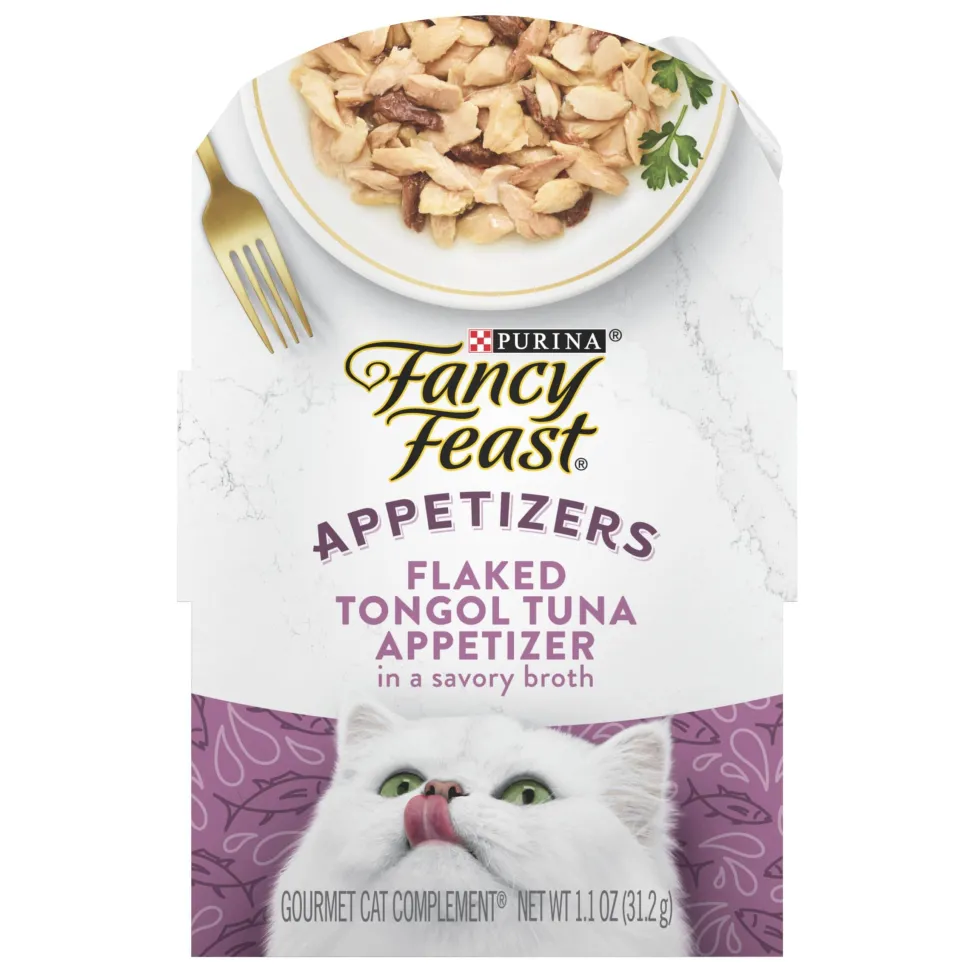 Purina Fancy Feast Appetizers Grain-Free Tongol Tuna Wet Cat Food and Topper Pouch - 1.1 Oz - Case of 10