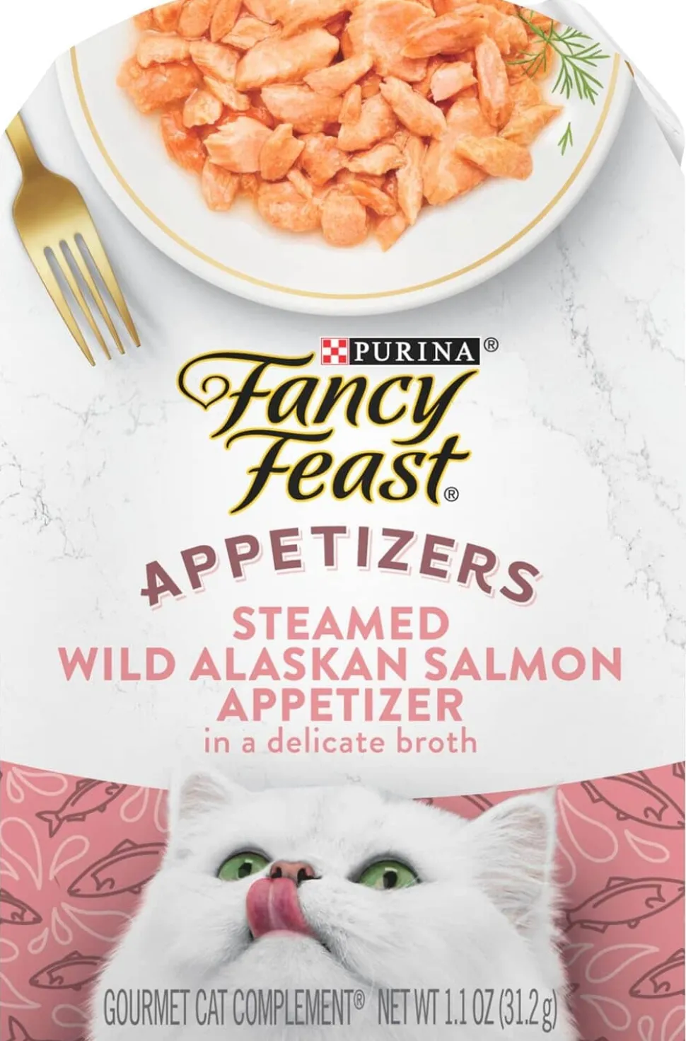 Purina Fancy Feast Appetizers Grain-Free Alaskan Salmon Wet Cat Food and Topper Pouch - 1.1 Oz - Case of 10