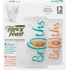 Purina Fancy Feast Broths Classic and Creamy Chicken with Veggies Wet Cat Food or Topper Pouch - Variety Pack - 1.4 Oz - Case of 12 - 3 Pack