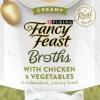 Purina Fancy Feast Broths Creamy Chicken and Veggie Wet Cat Food or Topper Pouch - 1.4 Oz - Case of 16