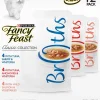 Purina Fancy Feast Broths Classic Seafood Tuna Salmon and Shrimp Wet Cat Food or Topper - Variety Pack - 1.4 Oz - Case of 12 - 3 Pack