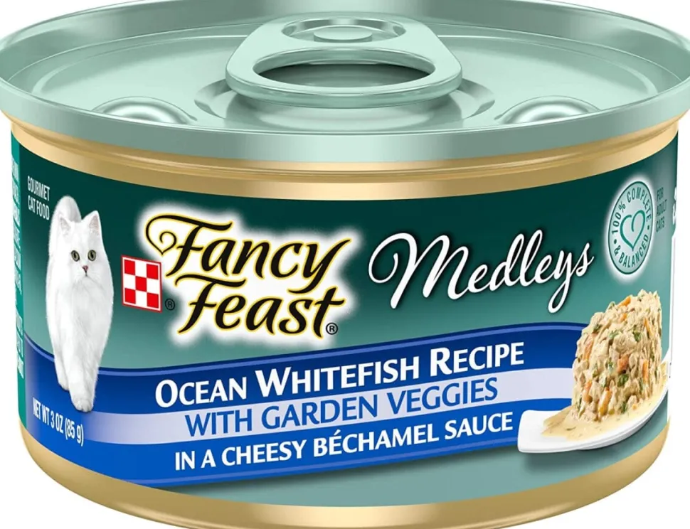 Purina Fancy Feast Classic Medley's Whitefish with Carrots and Spinach in Sauce Canned Cat Food - 3 Oz - Case of 24