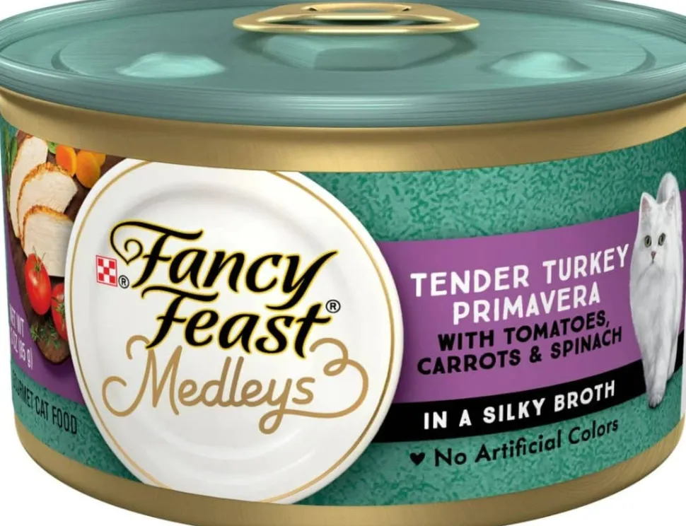 Purina Fancy Feast Elegant Medley's Tender Turkey Primavera with Garden Greens in Sauce Canned Cat Food - 3 Oz - Case of 24