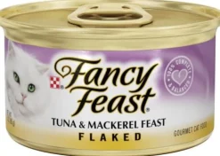 Purina Fancy Feast Flaked Tuna and Mackeral Feast Canned Cat Food - 3 Oz - Case of 24