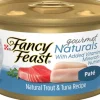 Purina Fancy Feast Gourmet Naturals Trout and Tuna Pate with Vitamins and Minerals Canned Cat Food - 3 Oz - Case of 12