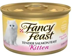 Purina Fancy Feast Grain-Free Tender Salmon Feast Kitten Canned Cat Food- 3 Oz - Case of 24