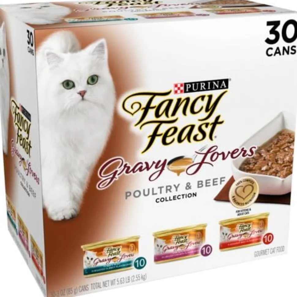 Purina Fancy Feast Gravy Lovers Chicken Turkey and Beef Canned Cat Food - Variety Pack - 3 Oz - Case of 30