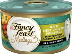 Purina Fancy Feast Medley's Chicken Primavera with Tomatoes Carrots and Spinach Pate Canned Cat Food - 3 Oz - Case of 24