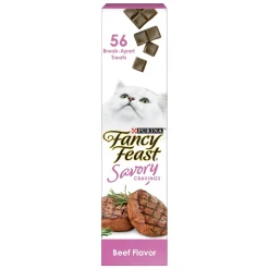 Purina Fancy Feast Savory Cravings Break-Apart Limited Ingredient Beef Soft and Chewy Cat Treats - 1 Oz - Case of 20