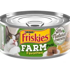 Purina Friskies Farm Favorites Chicken with Carrots Pate Canned Cat Food - 5.5 Oz - Case of 24