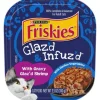 Purina Friskies Glaz'd and Infuz'd Shrimp and Veggies in Gravy Wet Cat Food Trays - 3.5 Oz - Case of 12