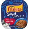 Purina Friskies Glaz'd and Infuz'd Crab and Veggies in Gravy Wet Cat Food Trays - 3.5 Oz - Case of 12