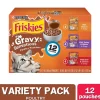 Purina Friskies Gravy Sensations Chicken Turkey and Beef in Gravy Wet Cat Food Pouch - Variety Pack - 3 Oz - Case of 12 - 2 Pack