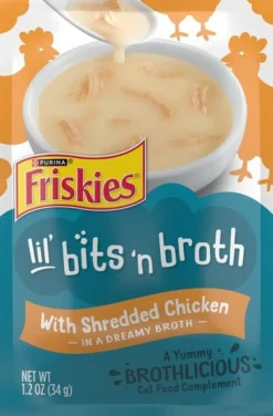 Purina Friskies Lil' Sluprises Compliments Shredded Chicken in Puree Wet Cat Food or Topper - 1.2 Oz - Case of 16