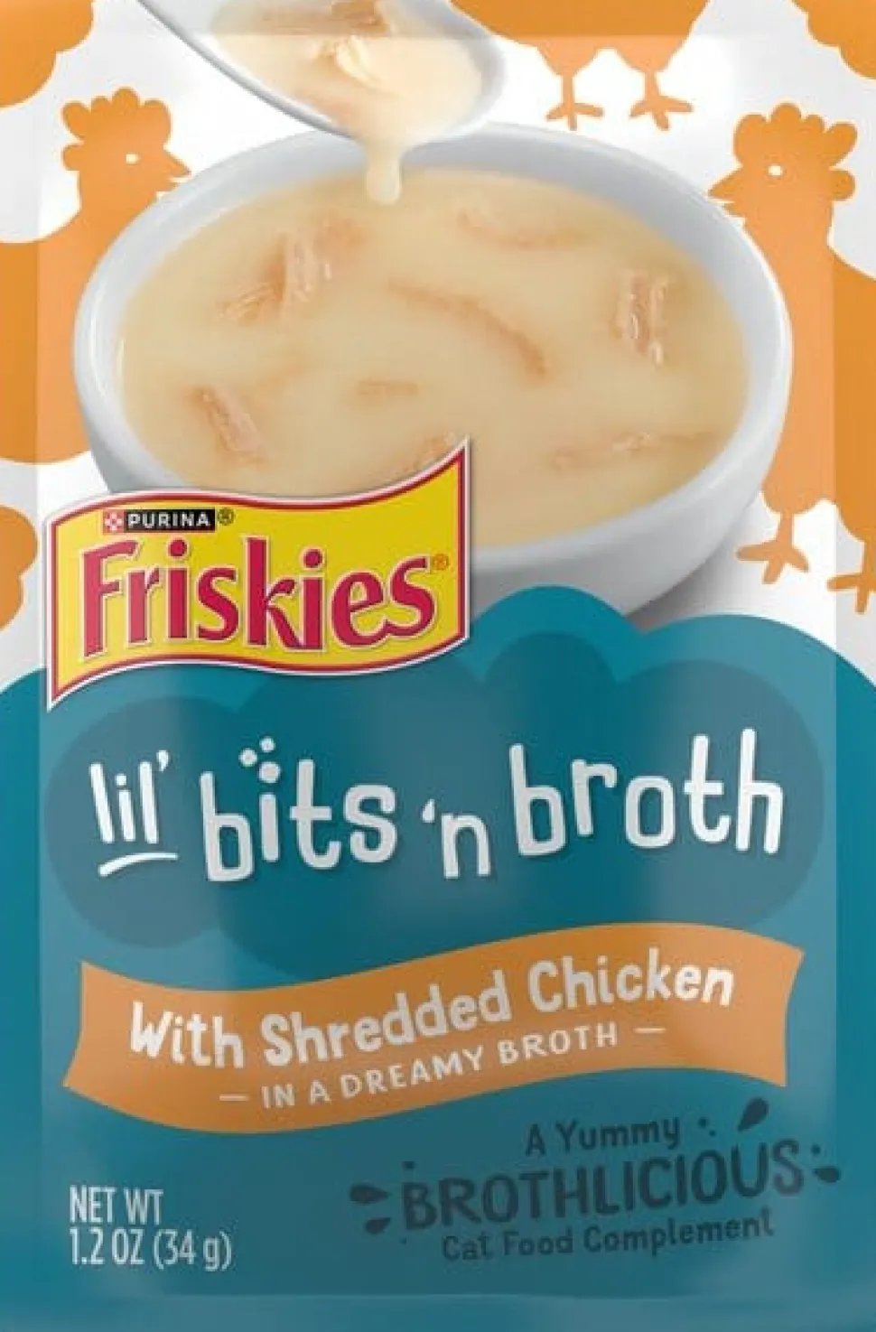 Purina Friskies Lil' Sluprises Compliments Shredded Chicken in Puree Wet Cat Food or Topper - 1.2 Oz - Case of 16