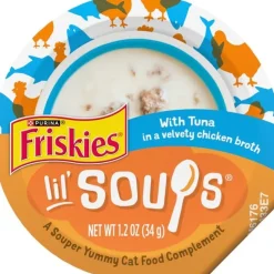 Purina Friskies Lil' Soups Compliments Tuna in Chicken Broth Puree Wet Cat Food Topper or Treat - 1.2 Oz - Case of 8