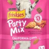 Purina Friskies Party Mix California Crunch Chicken Turkey and Bacon Crunchy Cat Treats - 2.1 Oz - Case of 10