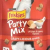Purina Friskies Party Mix Gravy-licious Crunch Chicken and Gravy Crunchy Cat Treats - 2.1 Oz - Case of 10