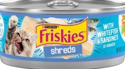 Purina Friskies Shreds with Whitefish and Sardines in Sauce Canned Cat Food - 5.5 Oz - Case of 24
