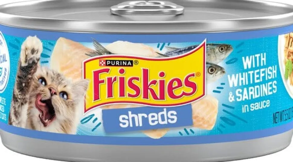 Purina Friskies Shreds with Whitefish and Sardines in Sauce Canned Cat Food - 5.5 Oz - Case of 24