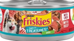 Purina Friskies Tasty Treasures Beef Liver and Cheese Pate Canned Cat Food - 5.5 Oz - Case of 24