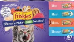 Purina Friskies Tuna Salmon Chicken and Whitefish Pate Canned Cat Food - Variety Pack - 5.5 Oz - Case of 40