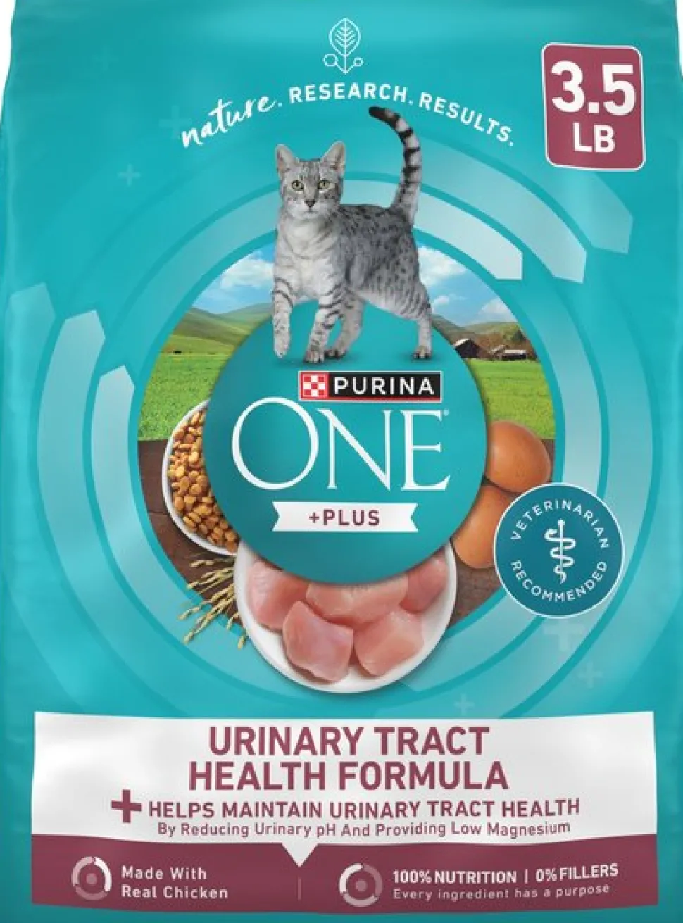 Purina One + Plus Urinary Tract Health Chicken Dry Cat Food - 3.5 Lbs - Case of 4