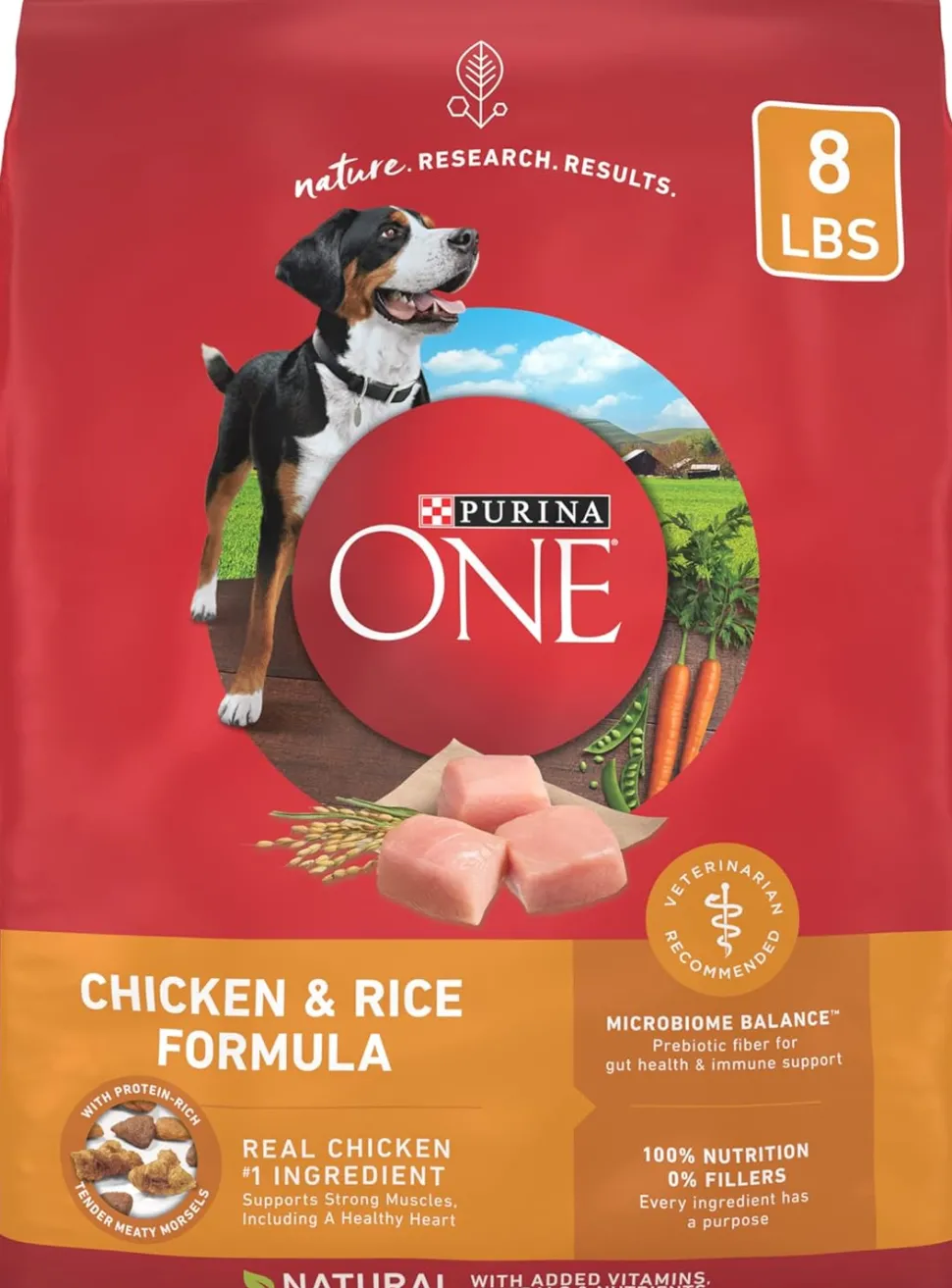 Purina One SmartBlend Chicken and Rice Puppy Formula Dry Dog Food - 8 Lbs - Case of 4