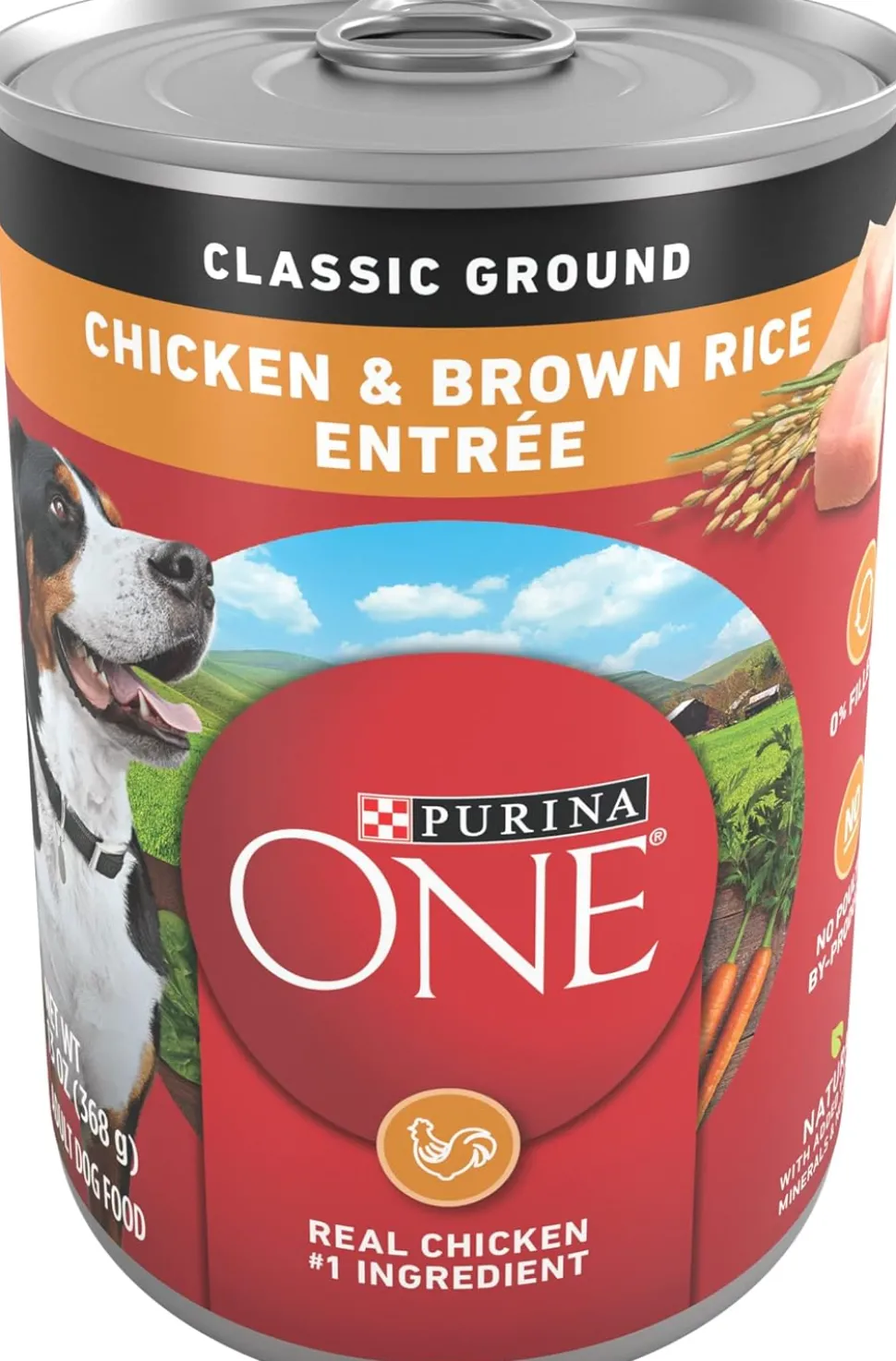 Purina One SmartBlend Classic Ground Chicken and Brown Rice Entrée Adult Canned Dog Food - 13 Oz - Case of 12