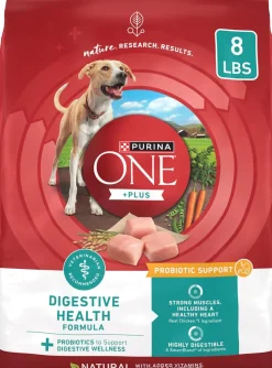 Purina One SmartBlend Digestive Health with Probiotics Tender Morsals Chicken Dry Dog Food - 8 Lbs - Case of 4