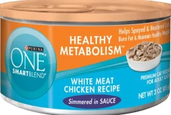 Purina One SmartBlend Healthy Metabolism White Meat Chicken in Sauce Canned Cat Food - 3 Oz - Case of 24