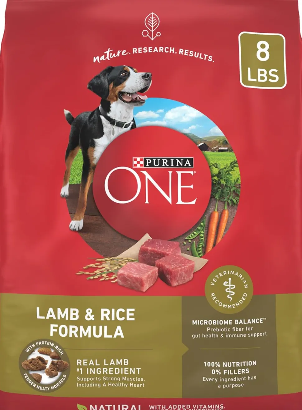 Purina One SmartBlend Heart Muscle and Immune Support Lamb and Rice Dry Dog Food - 8 Lbs - Case of 4