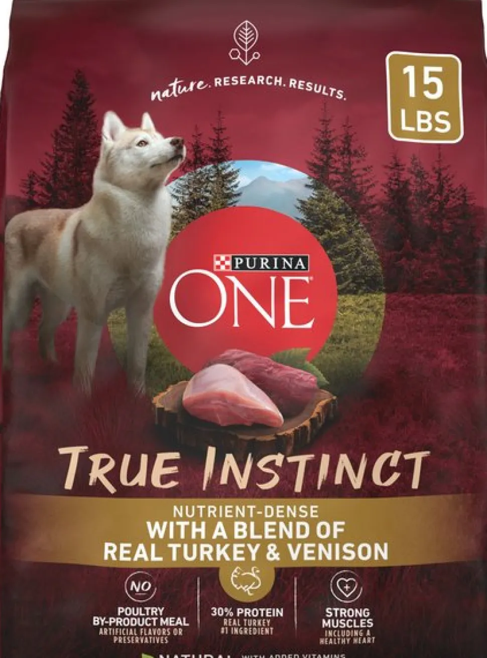 Purina One SmartBlend True Instinct Turkey and Venison Dry Dog Food - 15 Lbs