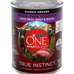 Purina One SmartBlend True Instinct Grain-Free Beef and Bison Canned Dog Food - 13 Oz - Case of 12