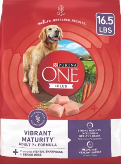 Purina One SmartBlend Vibrant Maturity 7+ Senior Adult Chicken Dry Dog Food - 16.5 Lbs