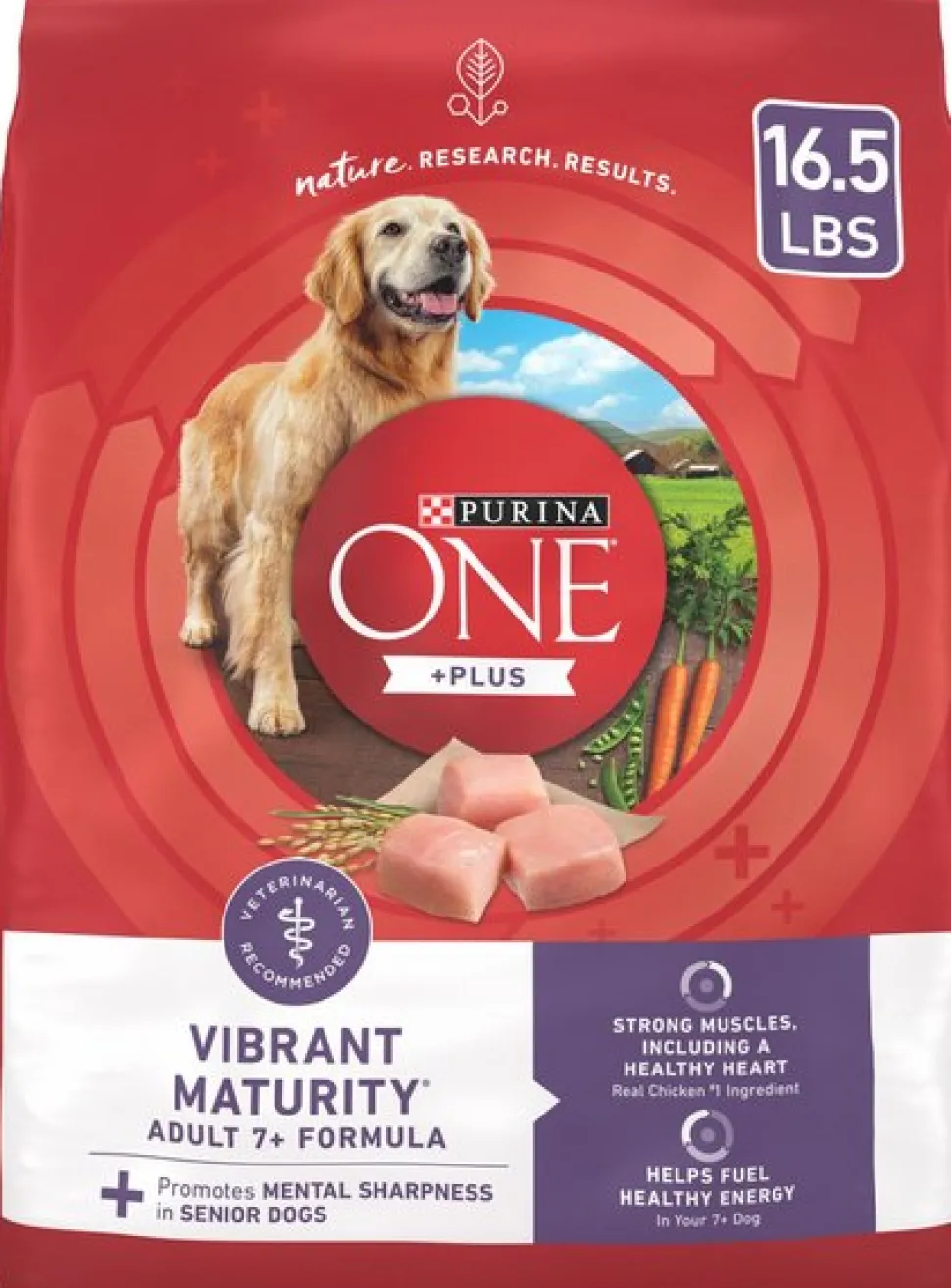 Purina One SmartBlend Vibrant Maturity 7+ Senior Adult Chicken Dry Dog Food - 16.5 Lbs