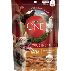 Purina One True Instinct Chicken Bites Soft and Chewy Training Dog Treats - 7 Oz - Case of 5